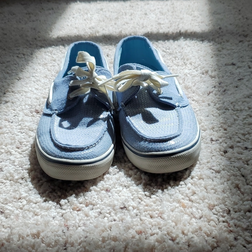 Sequined Lace Up Sperrys